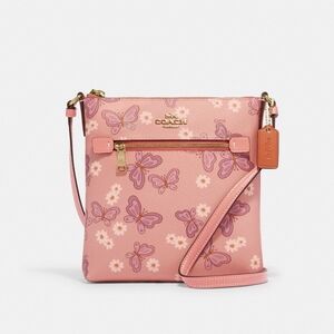 Coach Pink Floral Butterfly Crossbody Bag